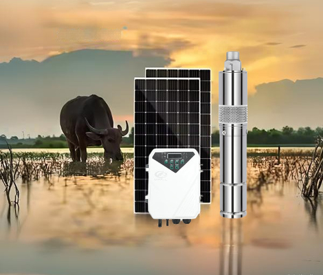 Un bon prix. Voltage d'entrée optimal 60V-90V Pompes solaires à eau en continu avec type de régulateur MPPT et débit maximal 3,8 m3/h en ligne