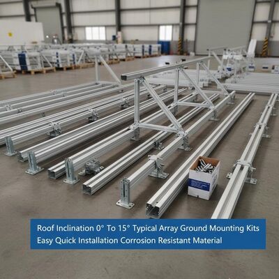 Un bon prix. Kits de montage au sol pour panneaux solaires, inclinaison de toit de 0° à 15°, installation rapide et facile, matériau résistant à la corrosion en ligne